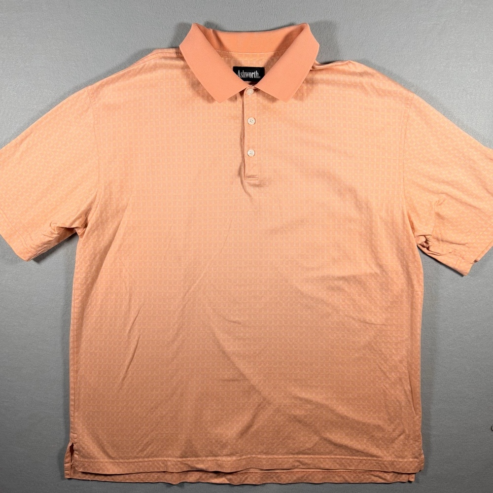 Ashworth Men’s Peach Golf Polo Shirt Double Mercerized Cotton Size XXL